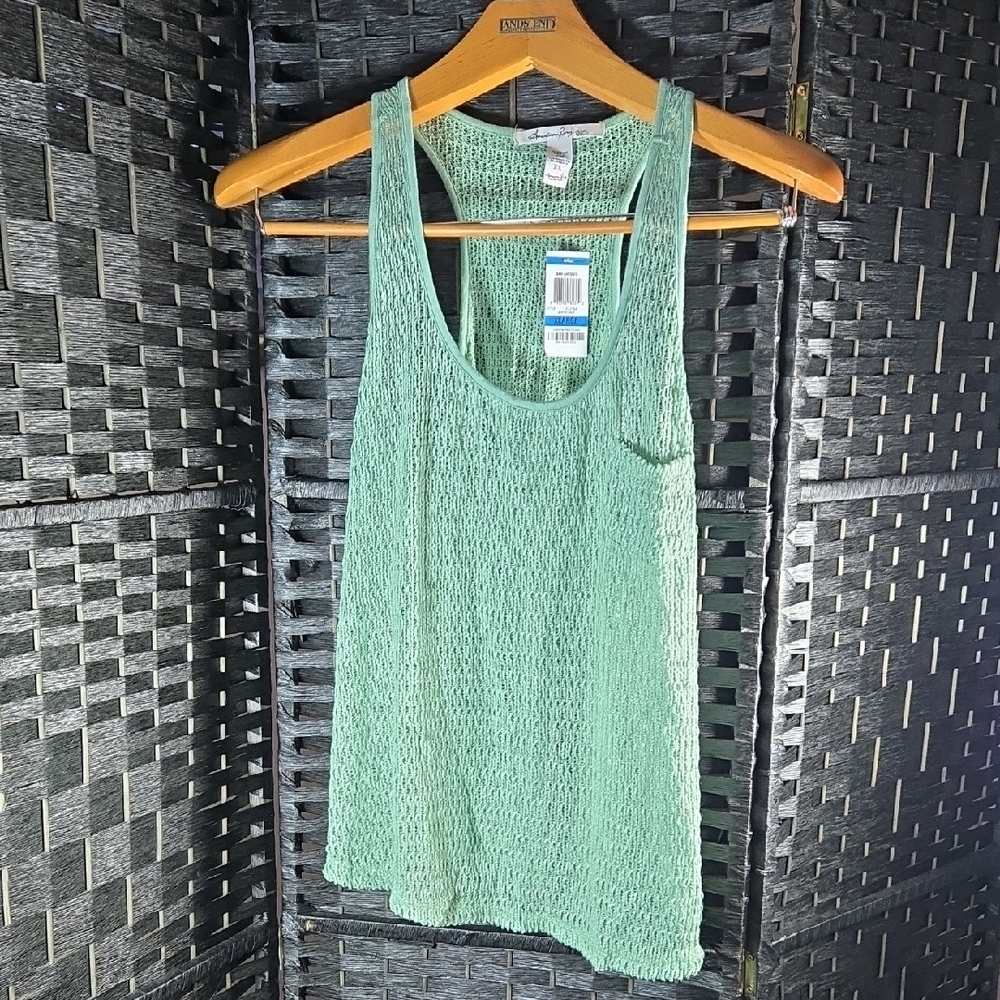 American Rag Light Green Knit Tank Top Beach Cover Up XL NWT